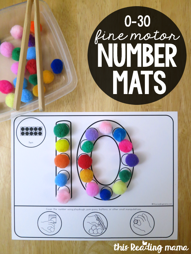 0-30 Fine Motor Number Mats - This Reading Mama