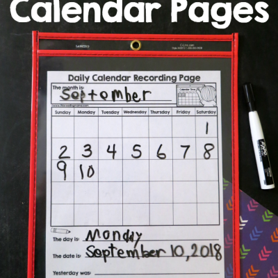 Individual Calendar Page for Kids
