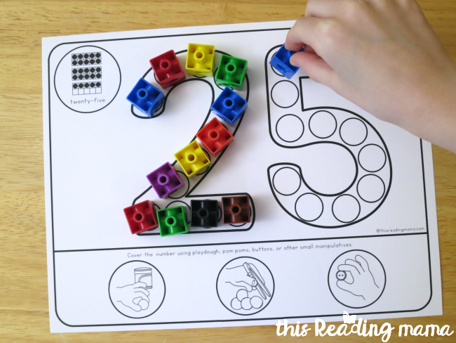 free fine motor number mats for numbers 0-30