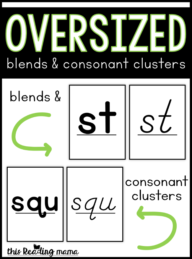 Oversized Blends Cards and Consonant Clusters Cards - This Reading Mama