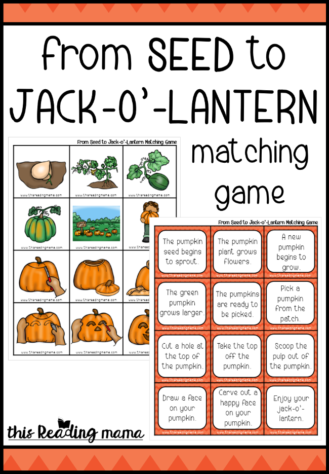 Pumpkin Sequencing Game - This Reading Mama