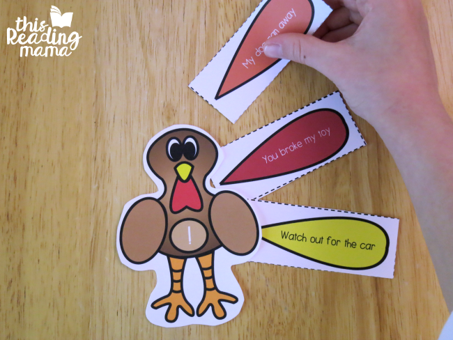 sentence punctuation sort with turkey feathers