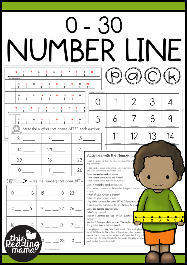 0-30 Number Line Activities Pack - This Reading Mama