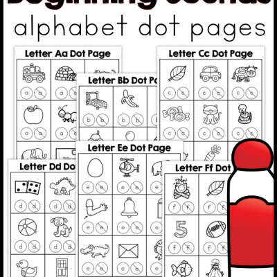 Beginning Sounds Alphabet Dot Pages