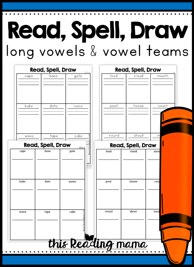 Long Vowels & Vowel Team Phonics Pages - Read, Spell, Draw - This Reading Mama