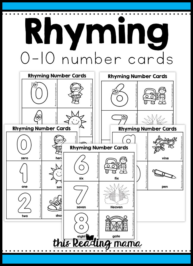 Rhyming Number Cards (0-10) - This Reading Mama