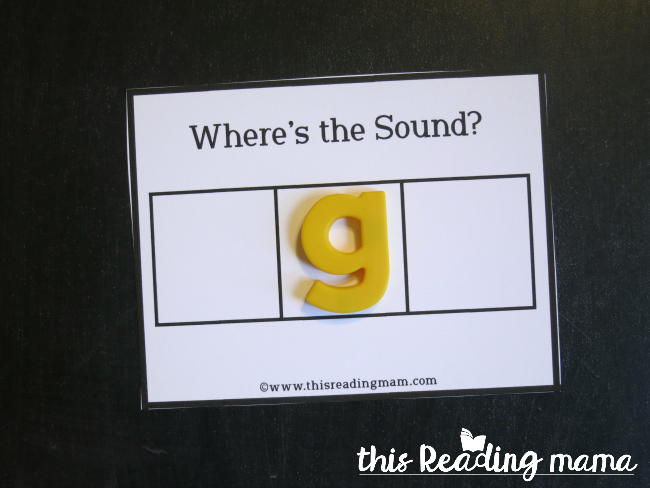 Where's the Sound - a simple activity to build the alphabetic principle