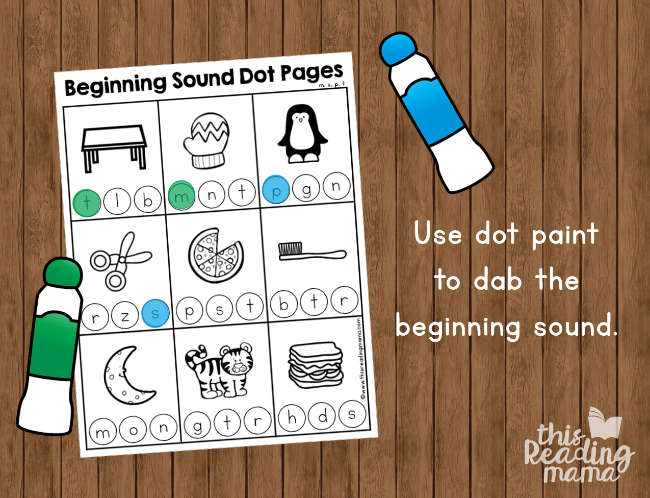 Beginning Sound Dot Pages - use dot markers