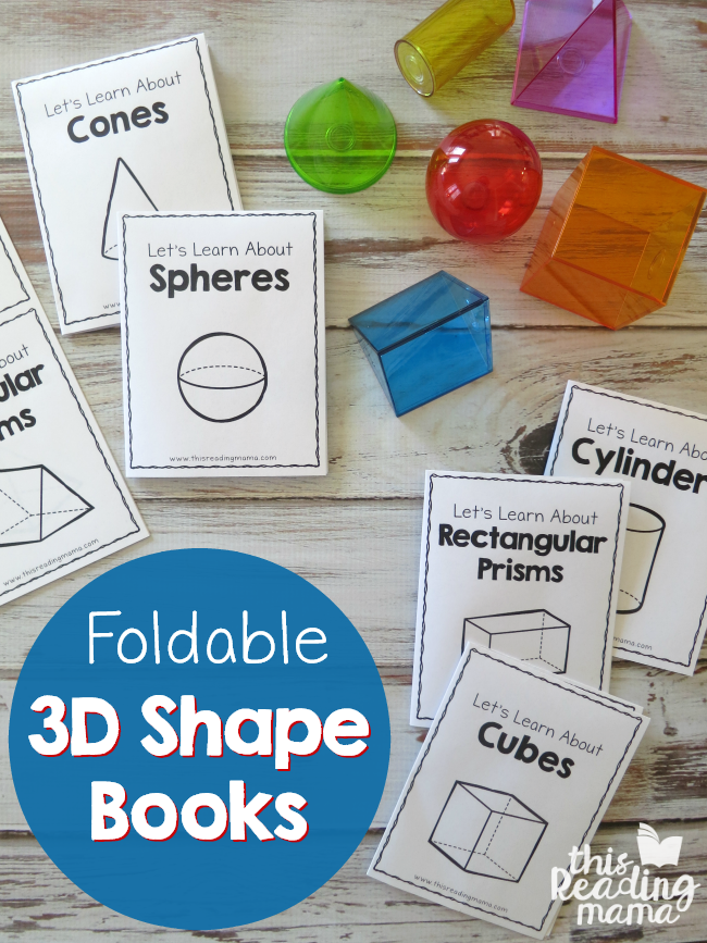 Foldable 3D Shape Books - free printable from This Reading Mama