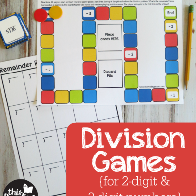 Printable Division Games {Remainder Race}