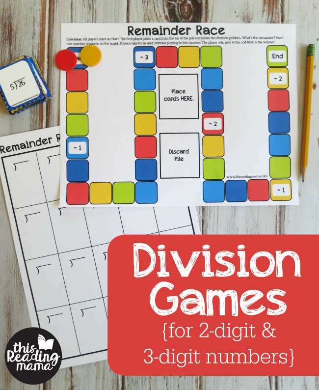 Free Division Games for 2-Digit and 3-Digit Numbers - This Reading Mama