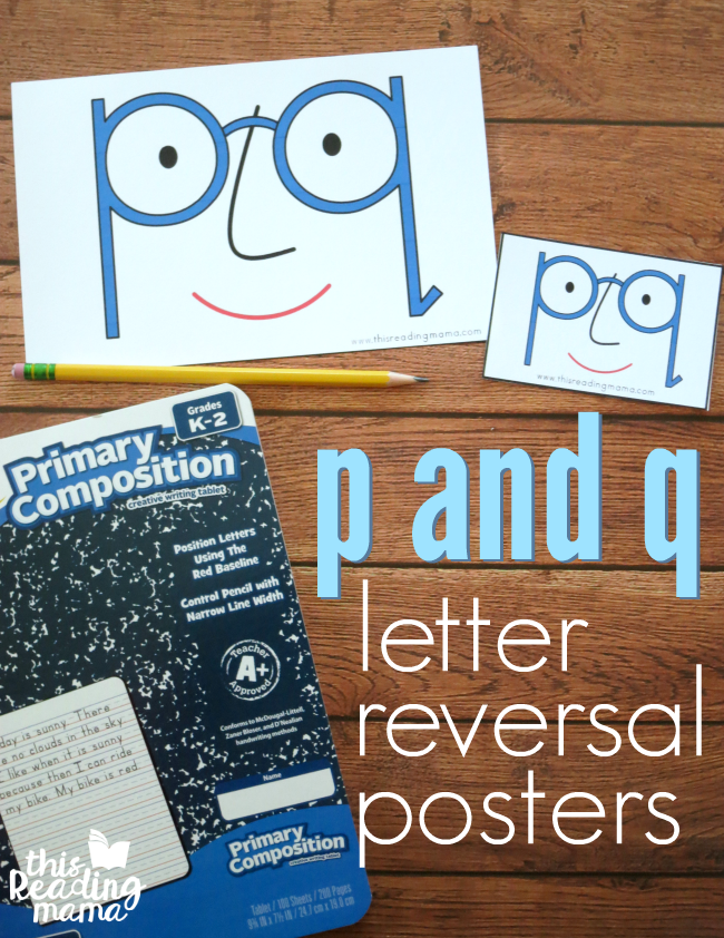 Posters for p and q Letter Reversals - This Reading Mama