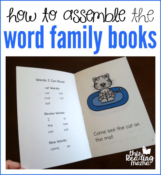 how to assemble the free word family books