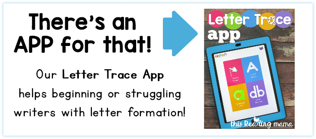 Letter Trace App - letter formation practice for beginning or struggling writers - This Reading Mama