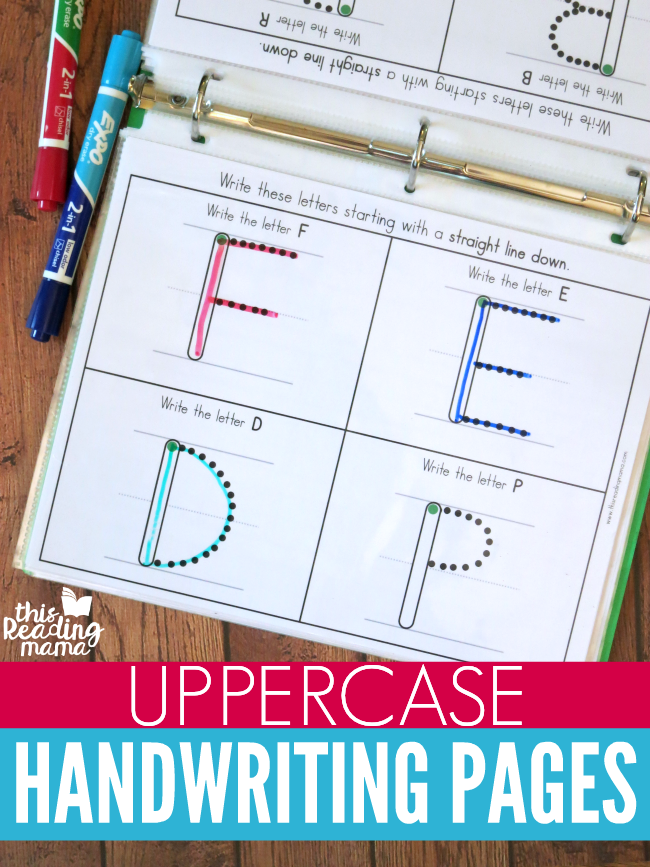 Uppercase Handwriting Pages by group - This Reading Mama