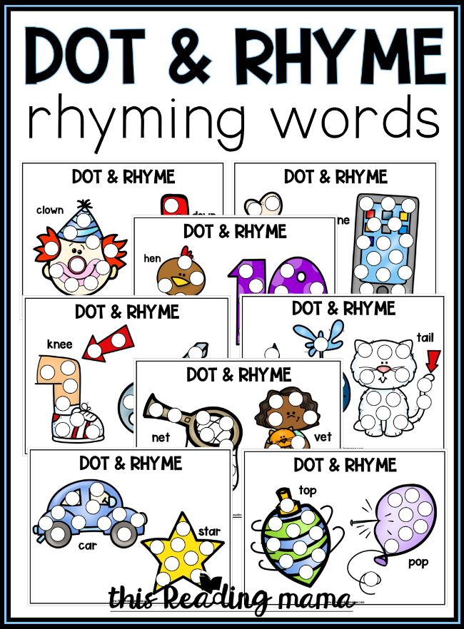 20 Free Rhyming Dot Pages: Dot and Rhyme - This Reading Mama