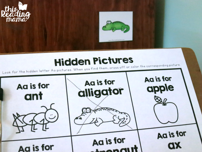 Hidden Pictures Game with Alphabet Cards