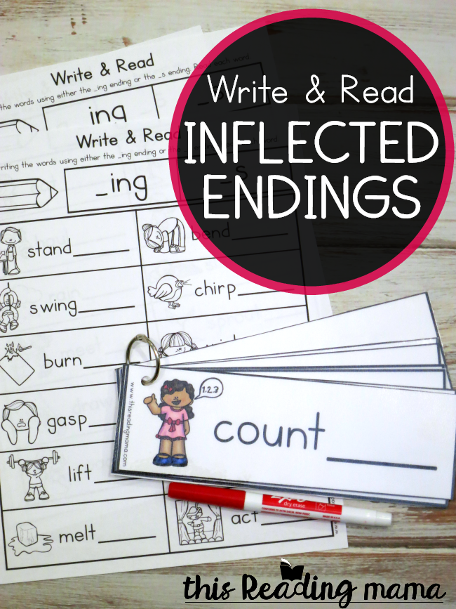 Inflected Endings Pack - Write and Read for -ing and -s endings - This Reading Mama