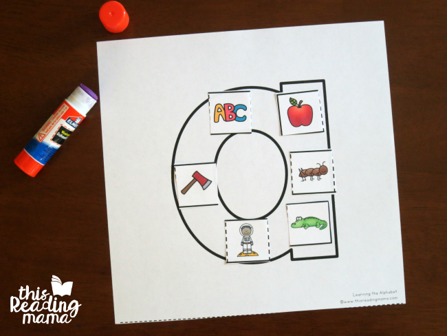 cut and paste letter sounds - for uppercase and lowercase letters