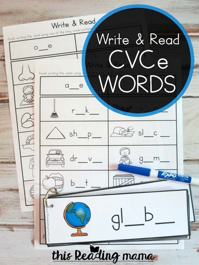 CVCe Words - Write and Read Pack - This Reading Mama