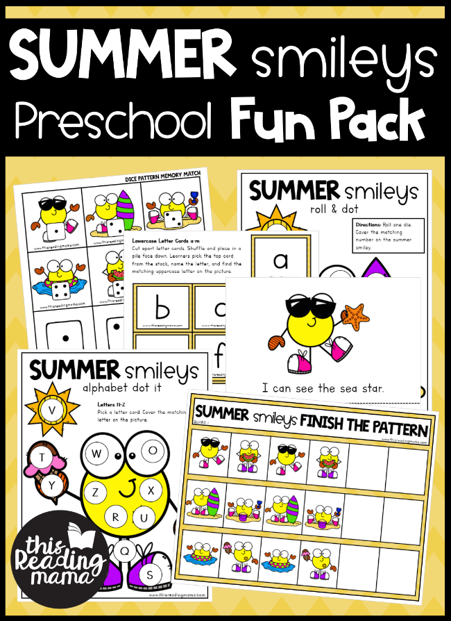 Summer Smileys Preschool Summer Pack - This Reading Mama