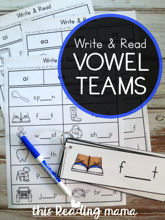 Vowel Teams Write and Read Pack - This Reading Mama