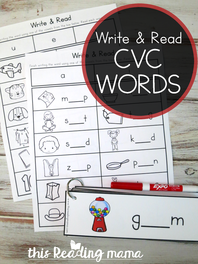 Write and Read Pack for CVC Words - This Reading Mama