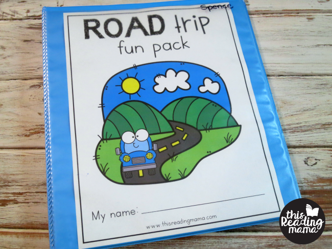 road trip preschool pack binder cover
