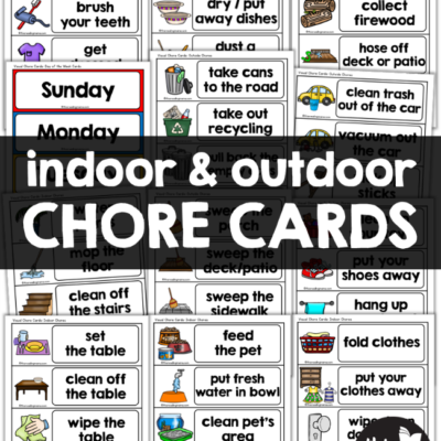 Indoor & Outdoor Visual Chore Cards for Kids