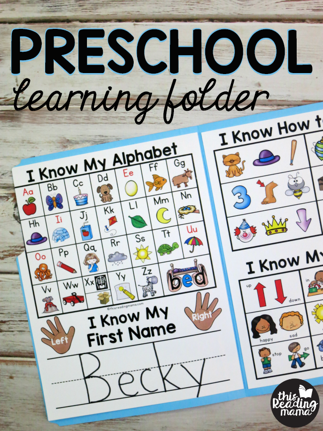 Preschool Learning Folder - This Reading Mama