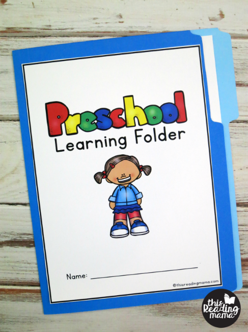 Preschool Learning Folder - front