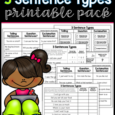 3 Sentence Types Printable Pack