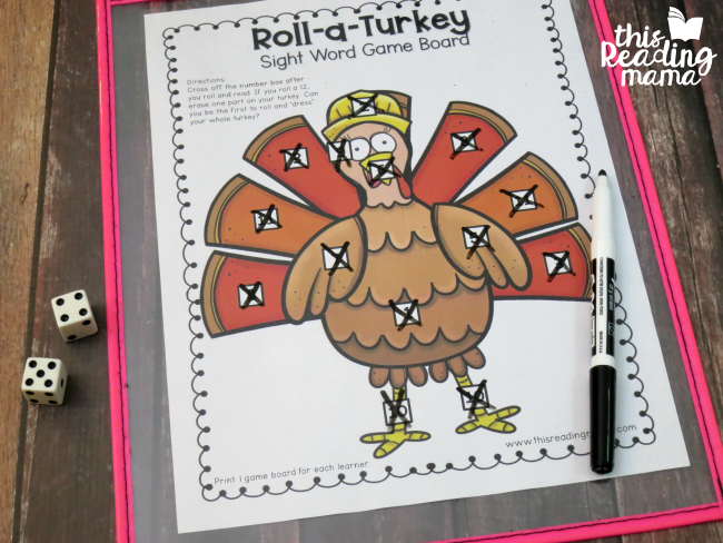 cross off all the numbers on the turkey board to win
