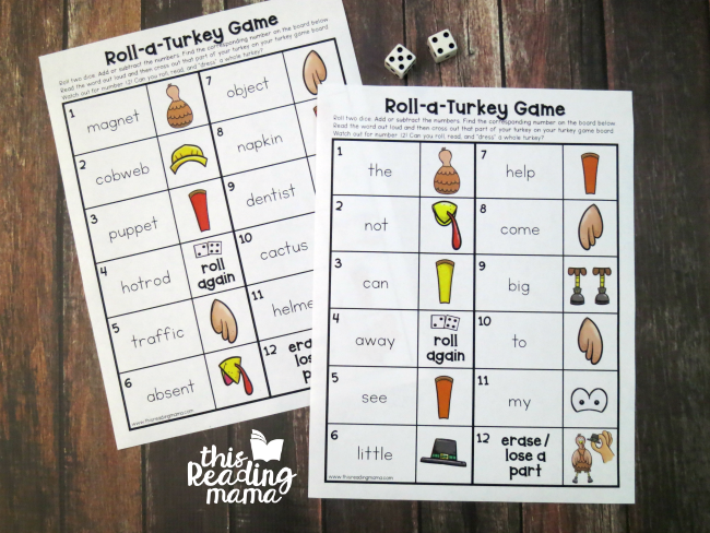 editable turkey word game - editable pages for words