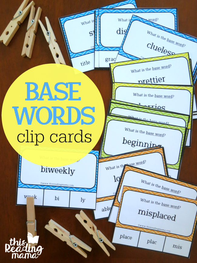 Base Words Clip Cards - This Reading Mama