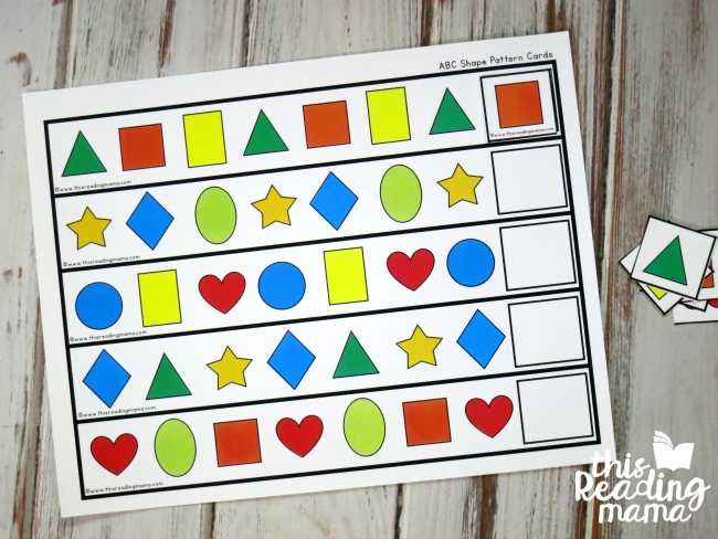 shape pattern cards as a mat