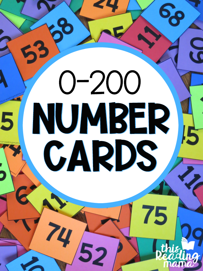 0-200 Pocket Chart Number Cards - This Reading Mama