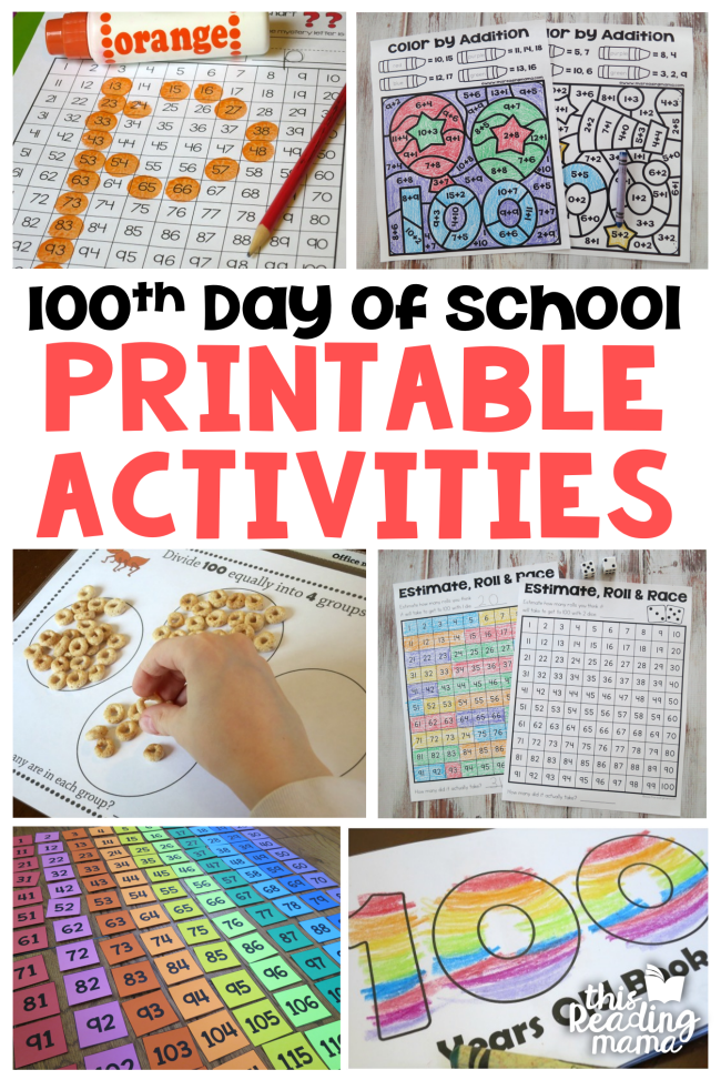 100th Day Printable Activities - This Reading Mama