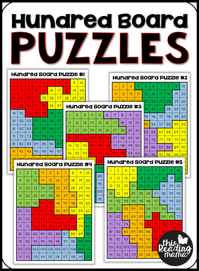 5 FREE Hundred Board Puzzles - This Reading Mama