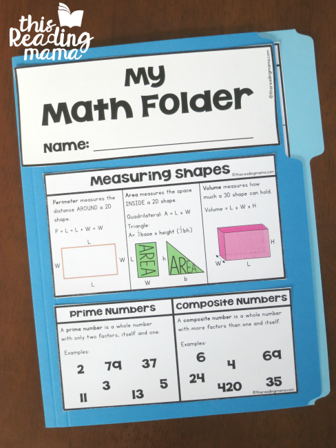 3-5 Math Folder - front - This Reading Mama