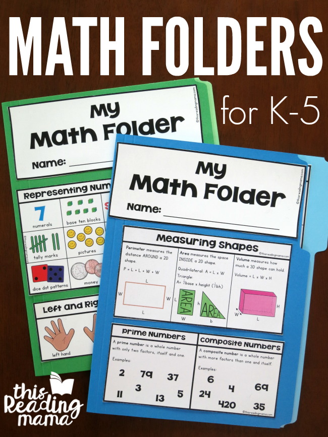 Free Math Folders for K-5 - This Reading Mama