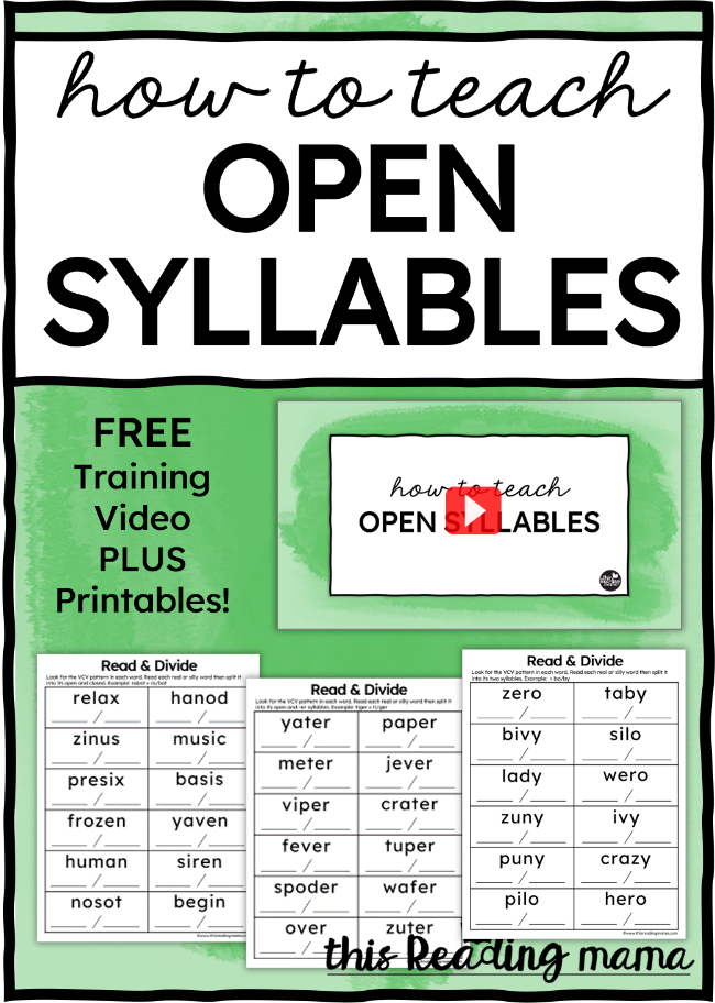 How to Teach Open Syllables - This Reading Mama
