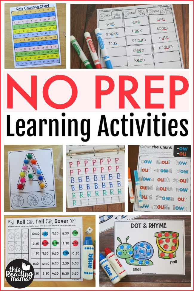 NO PREP Learning Activities - This Reading Mama