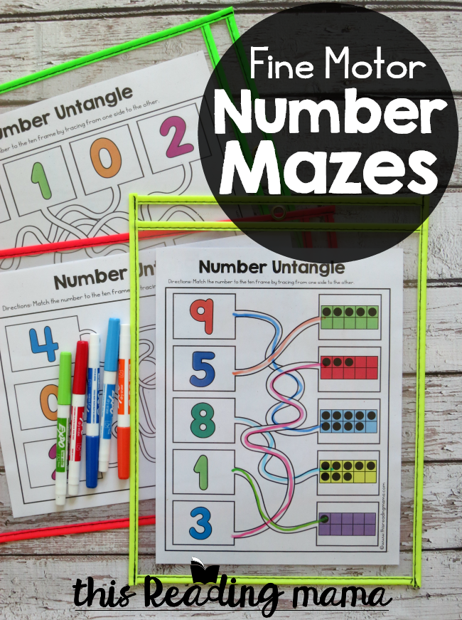 Fine Motor Number Mazes - This Reading Mama