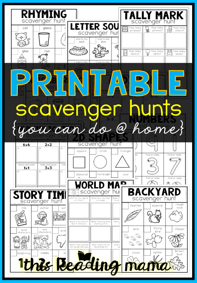 FREE Printable Scavenger Hunts You Can Do at Home - This Reading Mama