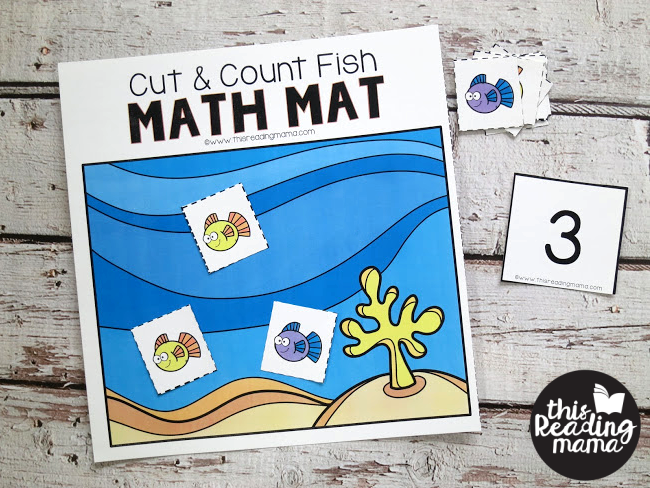 Cut & Count Mat Mats - use the manipulatives for math problems