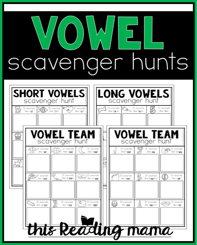 Printable Vowel Scavenger Hunts (FREE) - This Reading Mama