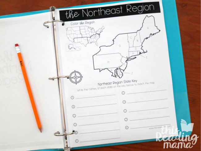 Regions and States of the USA - region page for NE region