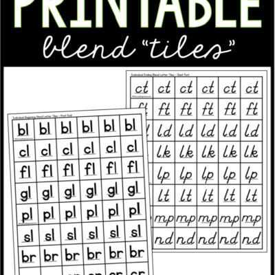 Printable Blend Letter Tiles