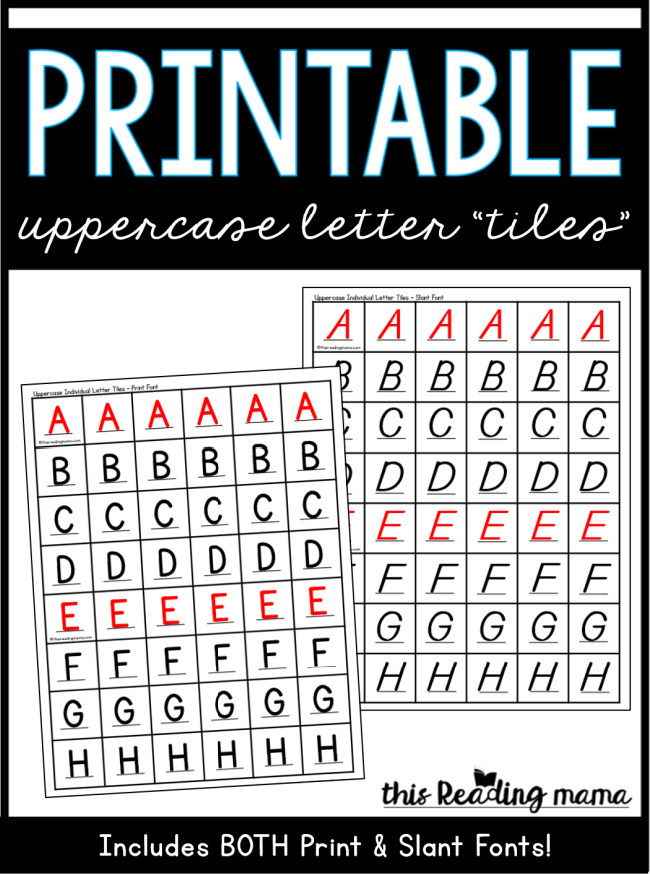 Printable Uppercase Letter Tiles - This Reading Mama
